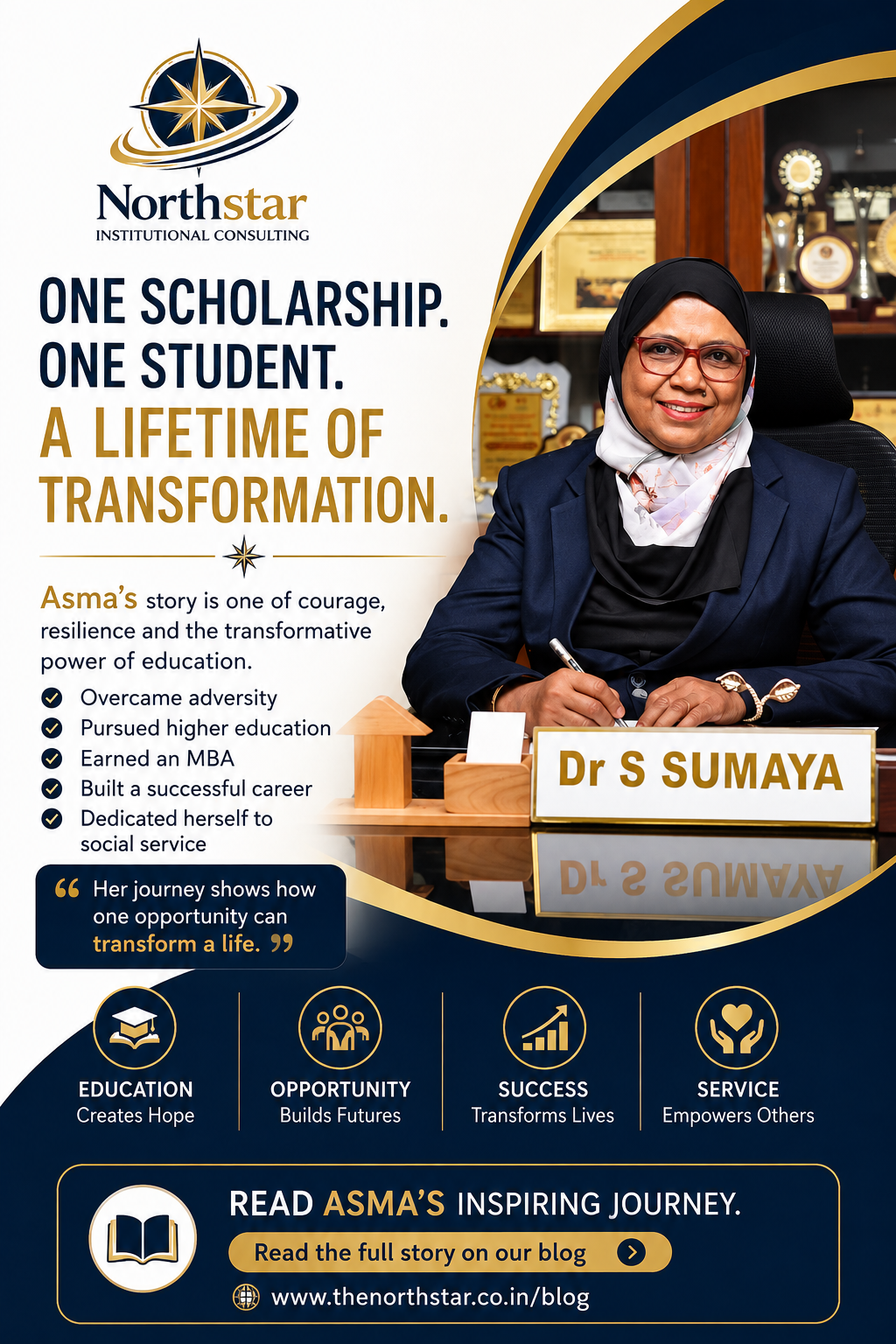 One scholarship. One student. One life transformed.